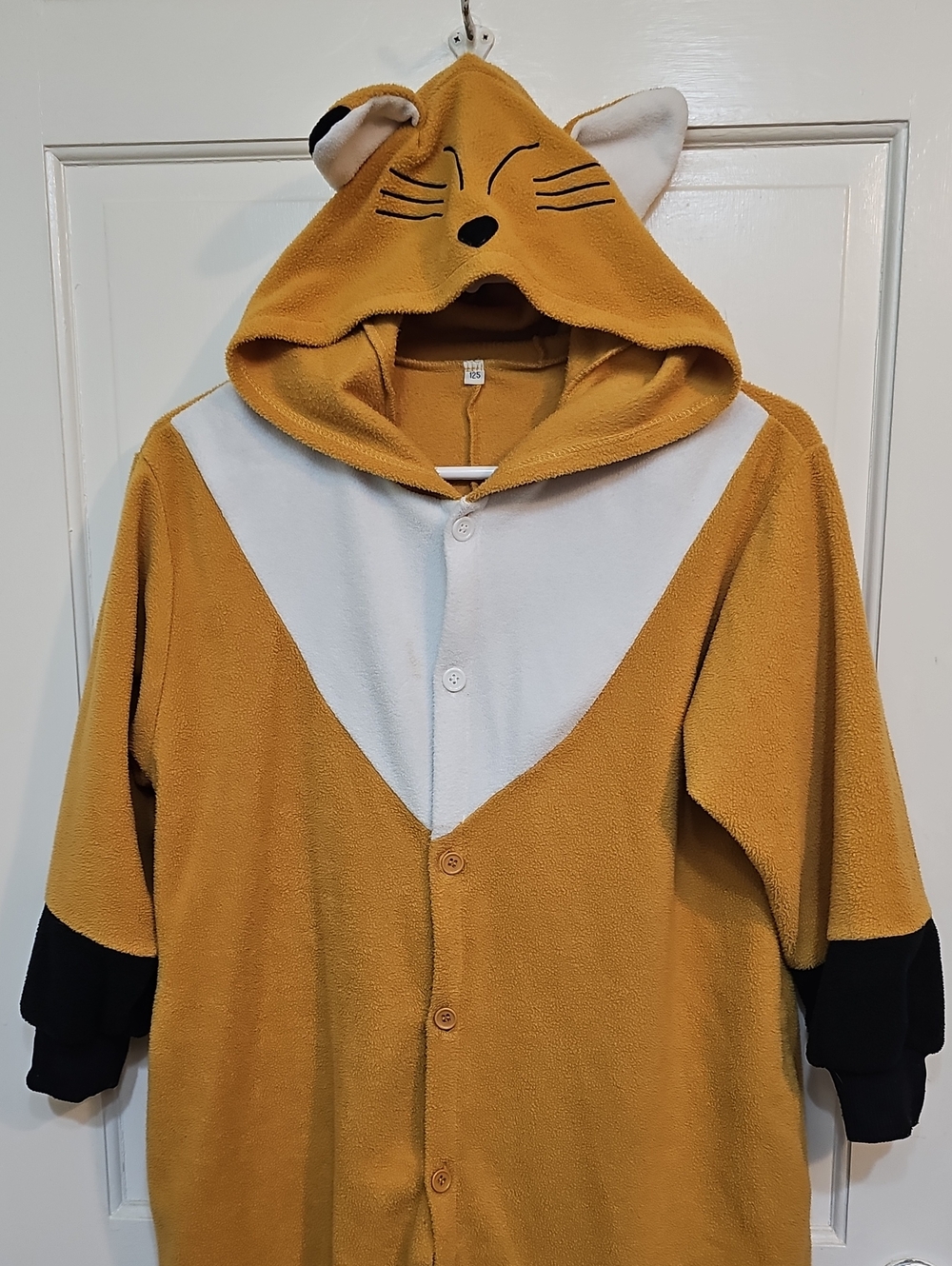 Cozy Fox Hooded Onesie - Mustard & White